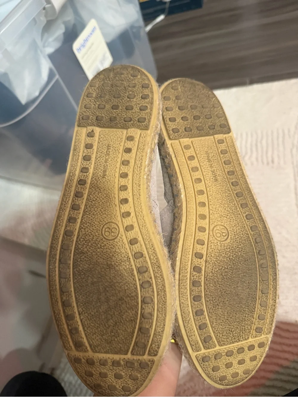 Women’s Suede Slip-On Espadrilles in Light Gray - Size 8